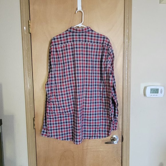 LL Bean XL Shirt Long Sleeve Plaid Red Blue Gray - Picture 2 of 6